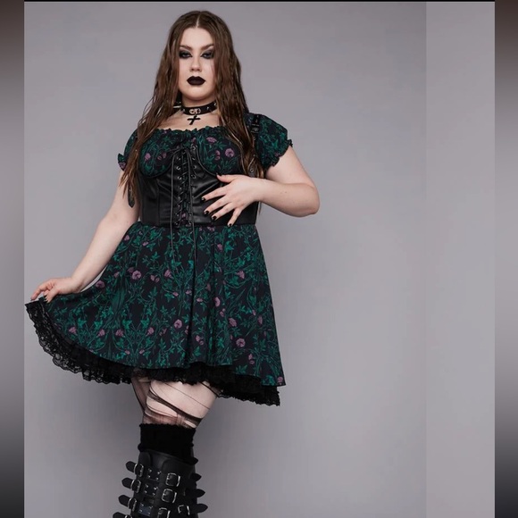 Dolls Kill Plus Herbal Magic Mini Dress - Picture 1 of 3